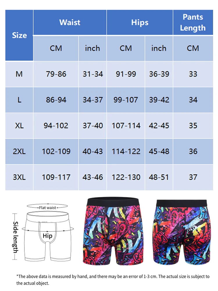 3Pcs Men Underwear Boxers Sexy Printed Male Underpants Breathable Men Panties Lingeries Plus Size Men's Boxer Briefs M-XXXL