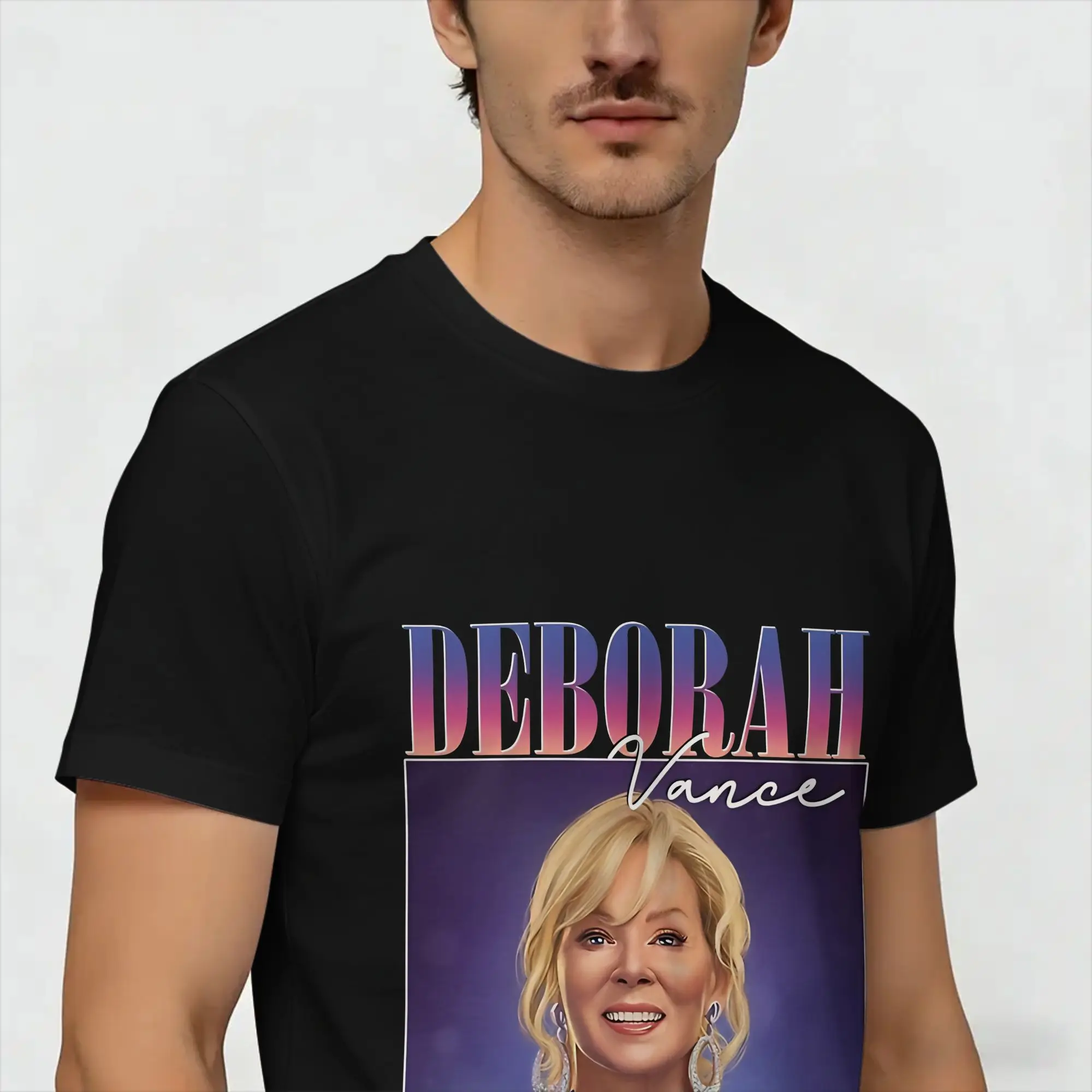 Футболки Deborah Vances мужские футболки из чистого хлопка с круглым вырезом одежда короткими рукавами и принтом