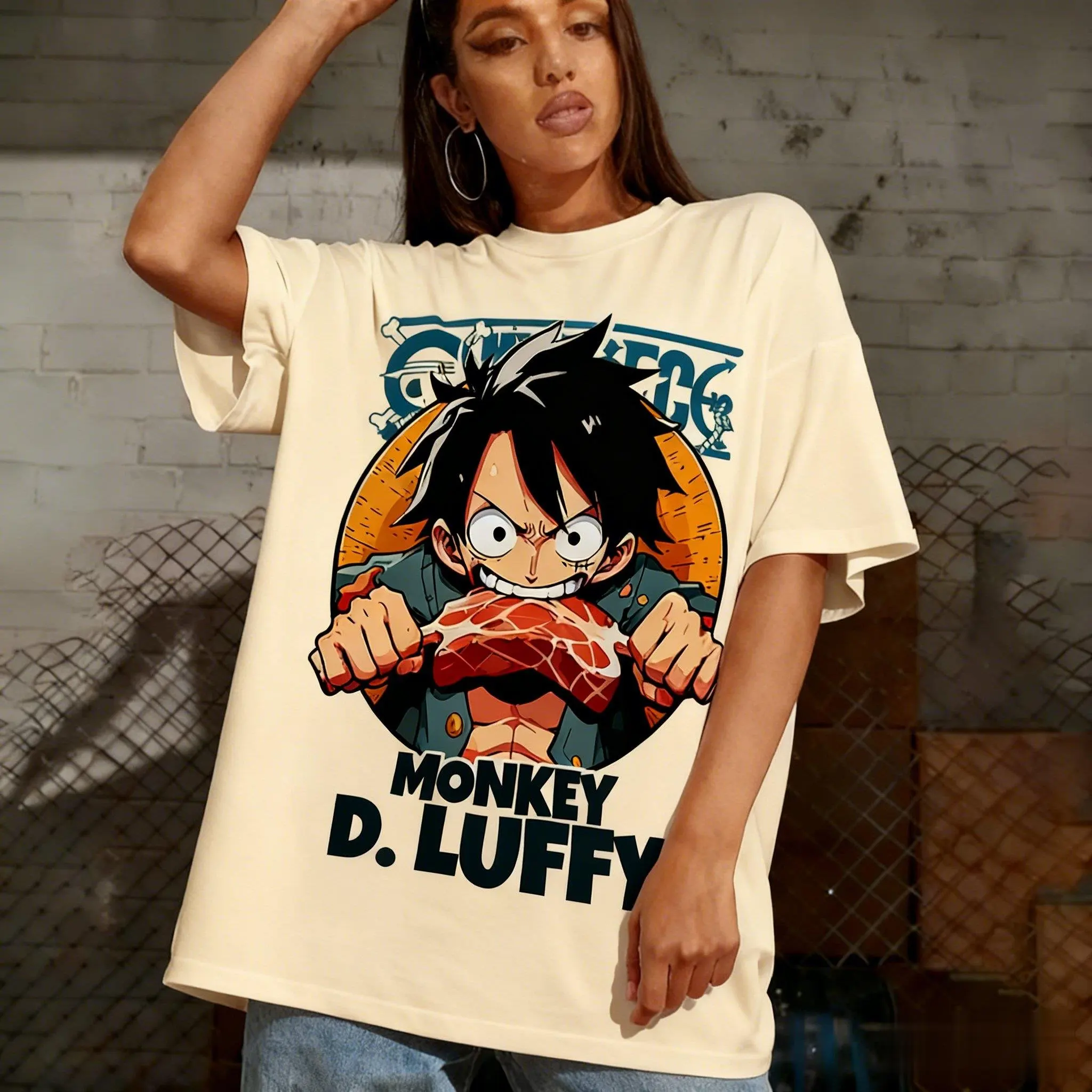 قطعة واحدة أنيمي لوفي تي شيرت الرجال النساء القطن قصير الأكمام الصيف بلايز 2026 الجرافيك المحملة ملابس الشارع الشهير المتضخم Y2k الملابس #4