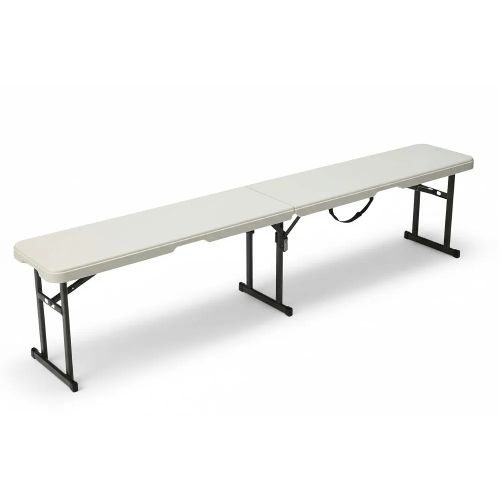 

Складная скамейка длиной 6 футов для использования в помещении и на открытом воздухе, портативная с ручкой для переноски, белая — идеально подходит для пикников, вечеринок и небольших помещений.