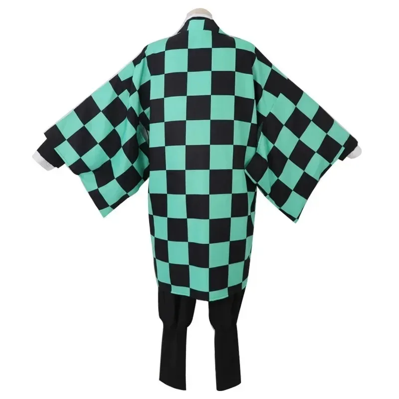 Kostium Cosplay Anime Demon Slayer Tanjirou Kamado Kimetsu No Yaiba Męski Kimono Uniform Disfraz Halloween Party Maskarada