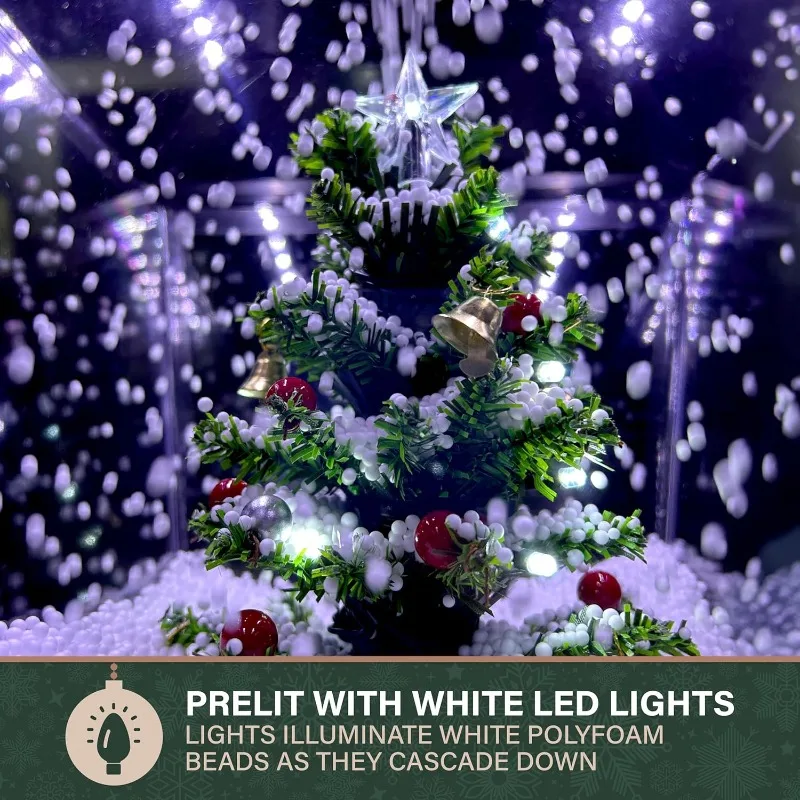 مزرعة 71 بوصة. مصباح شارع عيد الميلاد الموسيقي الثلجي باللون الأسود مع مشهد شجرة عيد الميلاد والثلج المتتالي والموسيقى #6