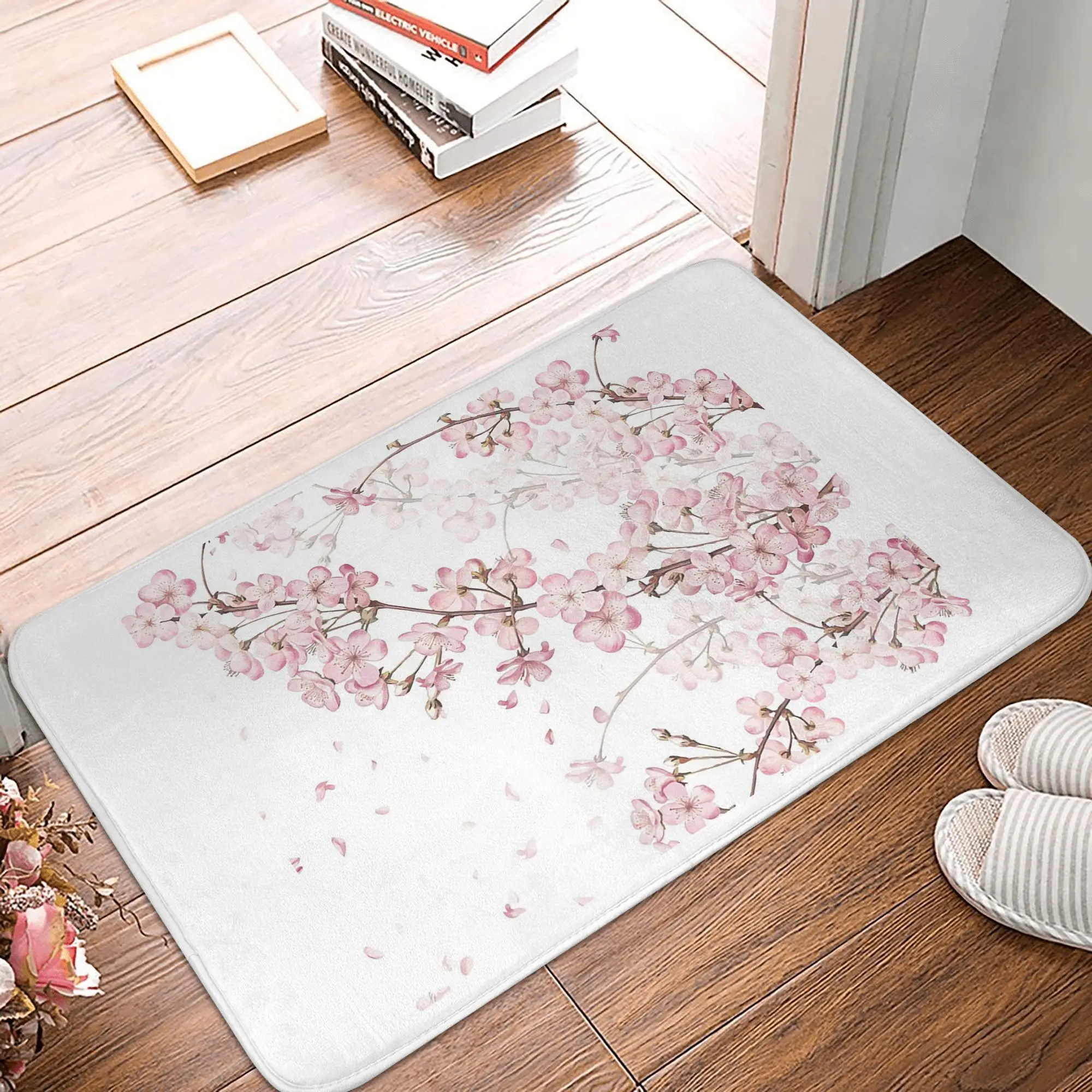 

Нескользящий коврик для двери Sakura Cherry Blossom, напольный коврик, ковер для соскабливания песка, коврик для кухни, входа, дома, ванной комнаты, коврики для ног