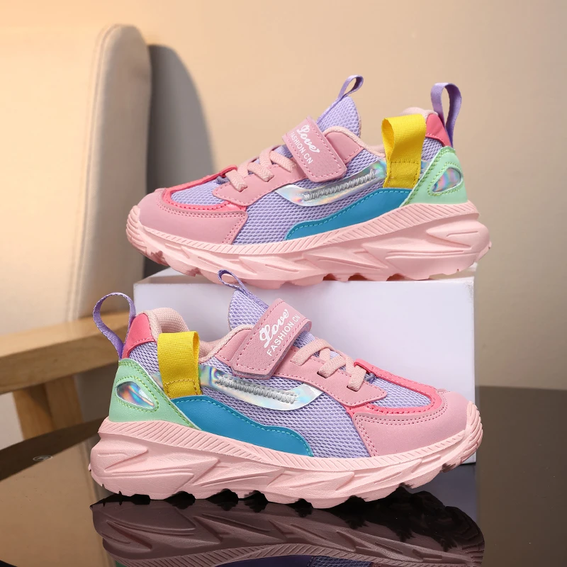 

Girls' running shoes, breathable mesh, soft and comfortable children's sports shoes, outdoor fashionable and casual running shoe