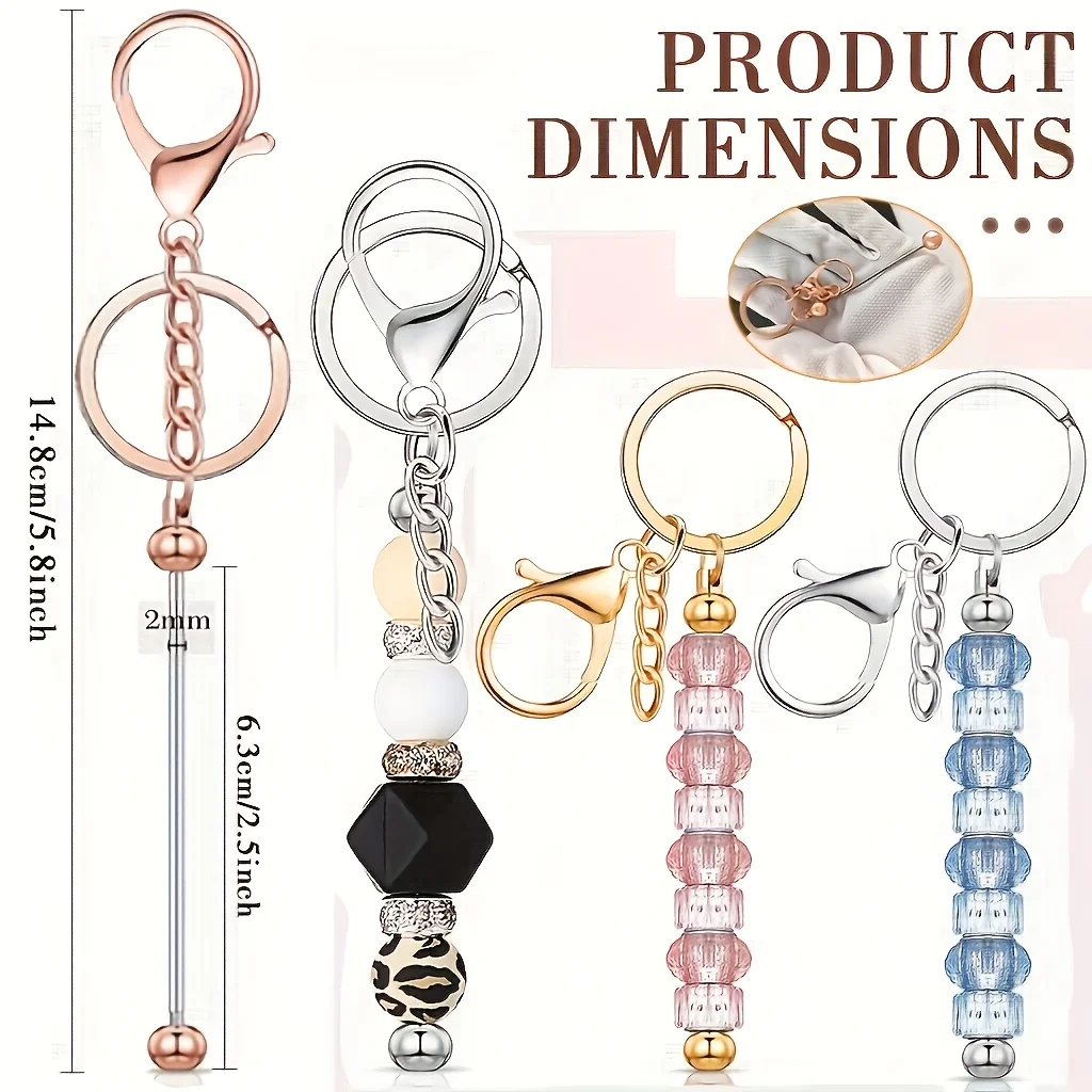 

24PCS DIY Creative Metal Keychain Jewelry Pendant Fashionable Homemade Mobile Phone Chain Bag Hanger Decoration without Beads