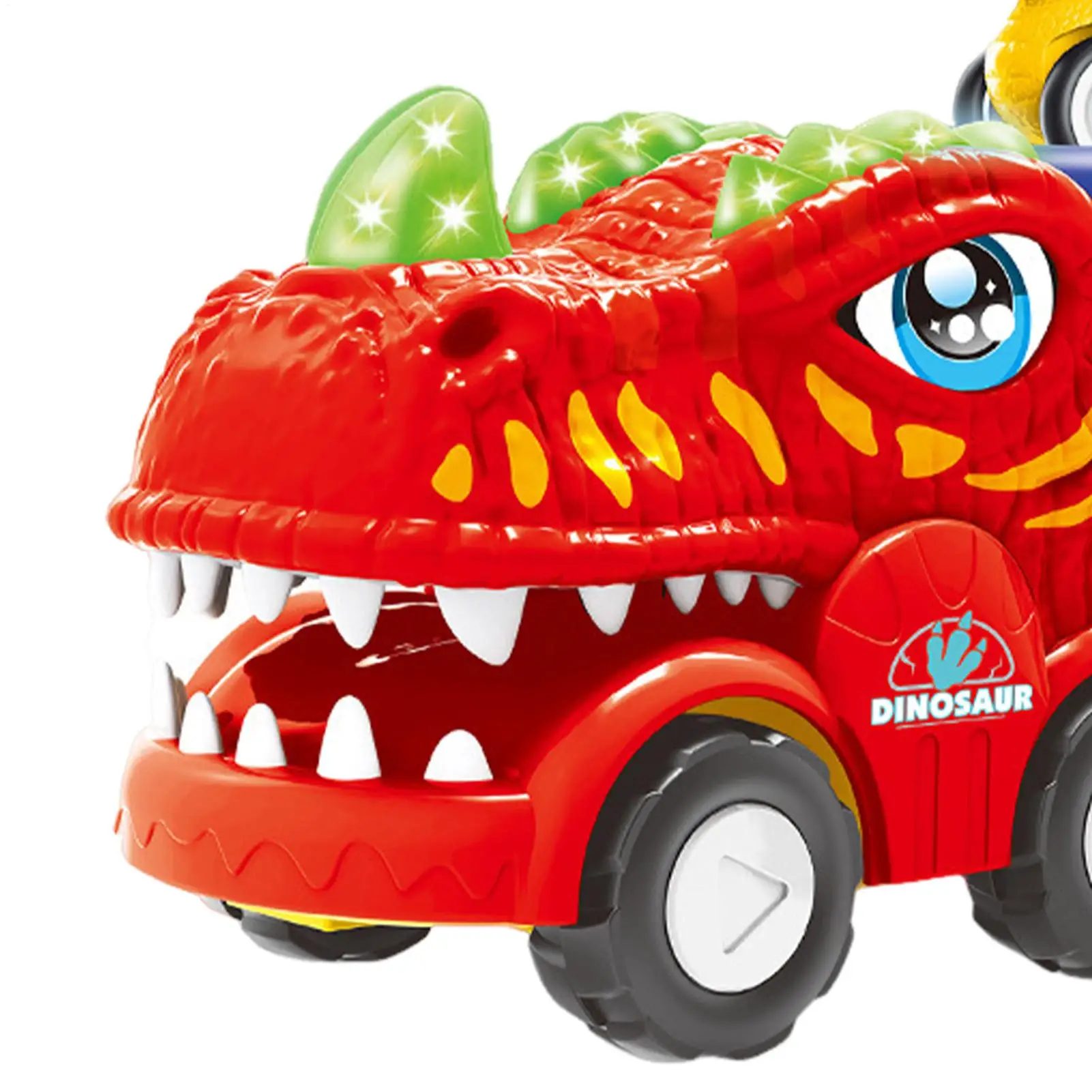 恐竜輸送トラック ライトアップ 電動キッズトラックおもちゃ 4台のプルバックカー付き 誕生日パーティー 恐竜輸送キャリア