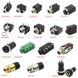 Conector de auriculares serie PJ, 10 piezas, 3,5mm, 2,5mm, estéreo, hembra, Audio, PCB, adaptador de interfaz PJ-316 PJ307 PJ392A