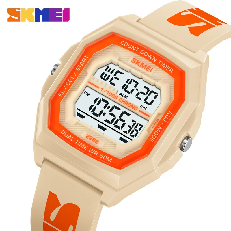 

SKMEI Многофункциональные водонепроницаемые EL Light Chrono Часы-будильник Спортивные цифровые электронные наручные часы для мужчин, женщин, студентов
