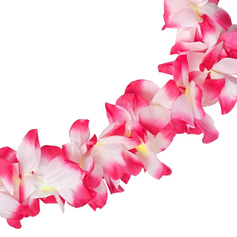 4Pcs Hawaiian Leis Garland with Bracelets For Luau Summer Tropical Birthday Party Decoration Artificial Flower Wreath Necklace - view 4