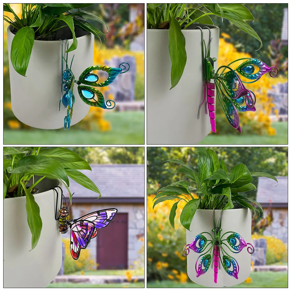 

1Set Butterfly Dragonfly Plant Pot Hanging Ornaments Weatherproof Flower Pot Decoration Garden Balcony Planter Enhancer