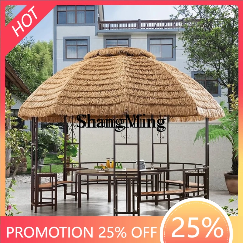 

CL gazebo outdoor leisure villa garden courtyard restaurant tent gazebo with table and chairs