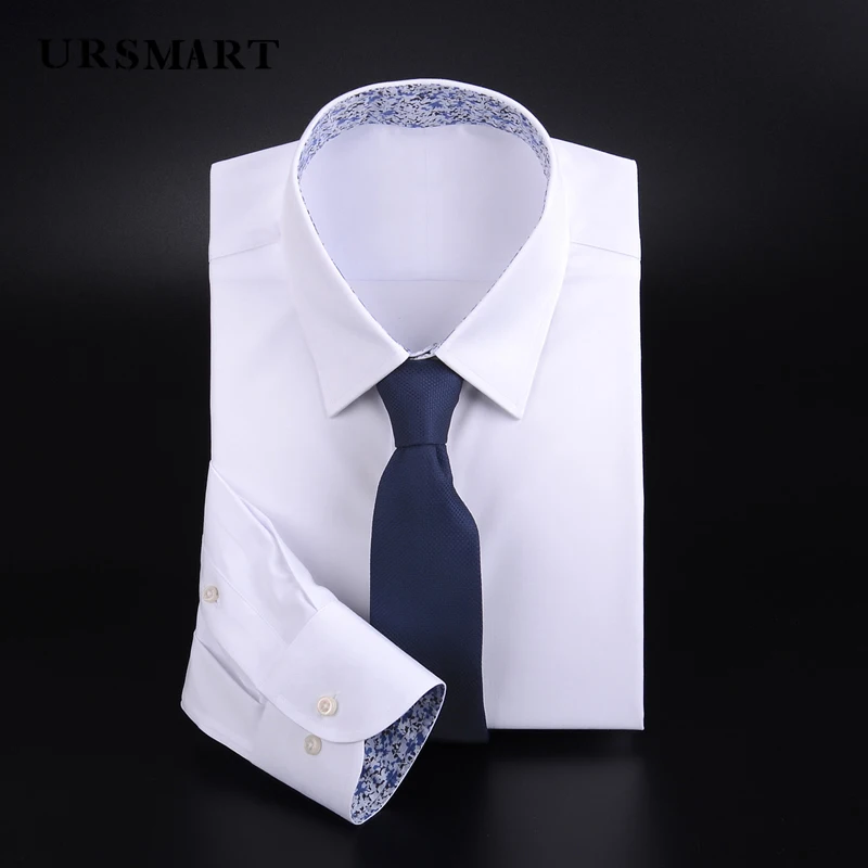 Classic square neck men's long sleeved shirt 100% cotton professional wear business casual no iron custom shirt for men