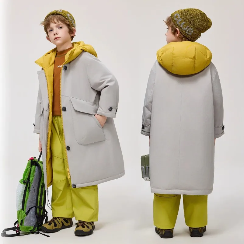 

Winter New children's Windbreaker Down Jacket Fashion Hooded Windproof Waterproof Outerwear Boys Girls Warm Coats A4820