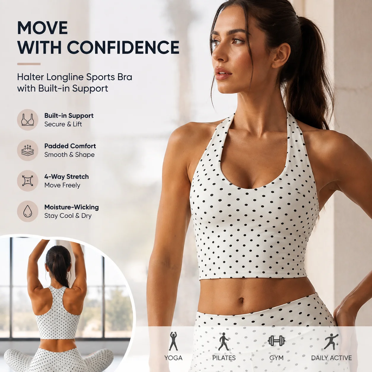 Women's Halter Polka Dot Longl - T Shirt Bra Seamless review and price