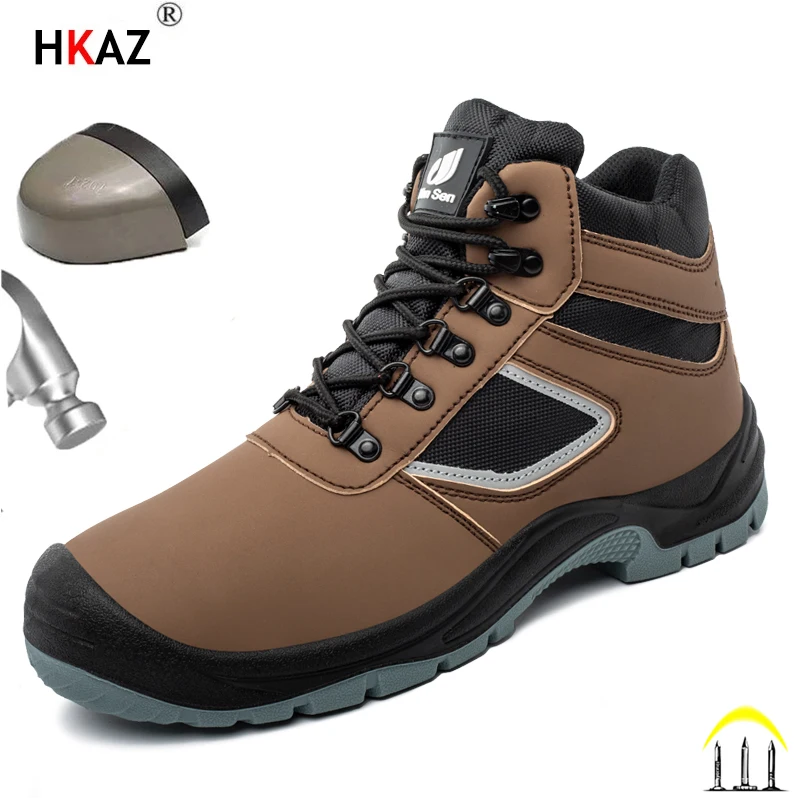 

Safety Shoes Men Steel Toe Rotary Buckle Work Sneakers Indestructible Shoes Anti-smash Anti-puncture Work Shoes wear resistant ﻿