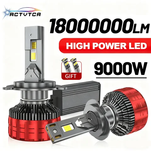 ACTVTCA 9000W 18000000LM H4 H7 Светодиодные фары 6000K Фара H1 Led H11 H8 H3 HB3 9005 HB4 9006 9007 9008 H13 9012 H9 Автомобильные фары — фото товара