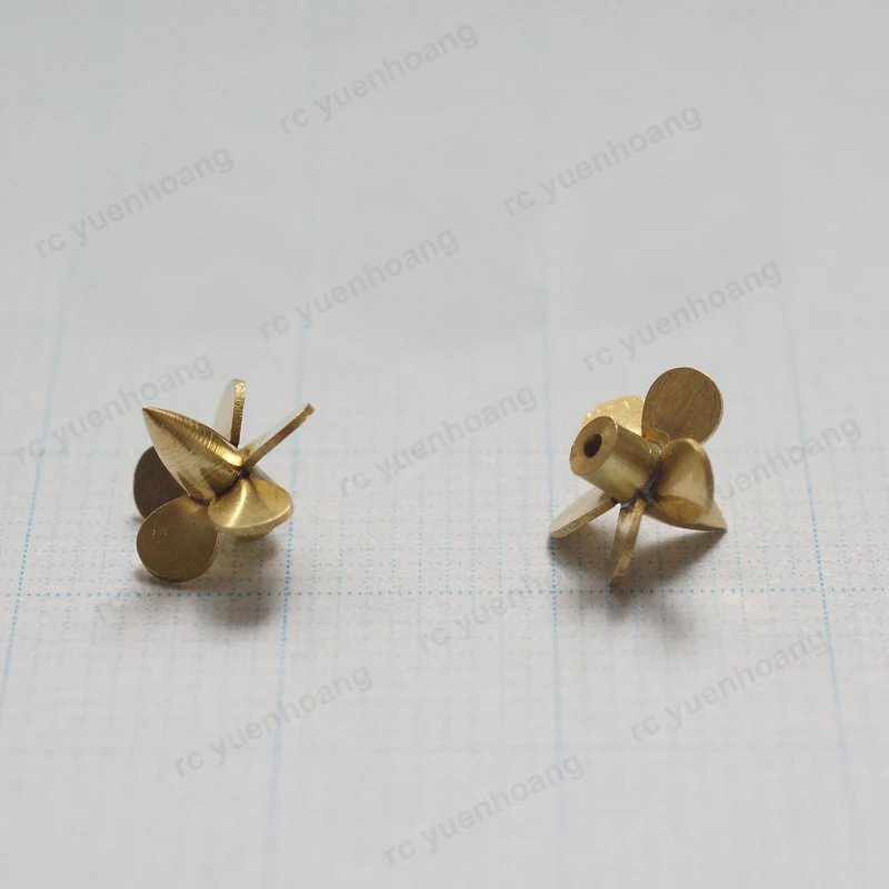 1 par de orificios de eje de 9mm de diámetro, 1mm, paleta de 5 aspas, hélice de cobre positiva y negativa, accesorios de 9x1mm para modelo de barco submarino RC 1/350