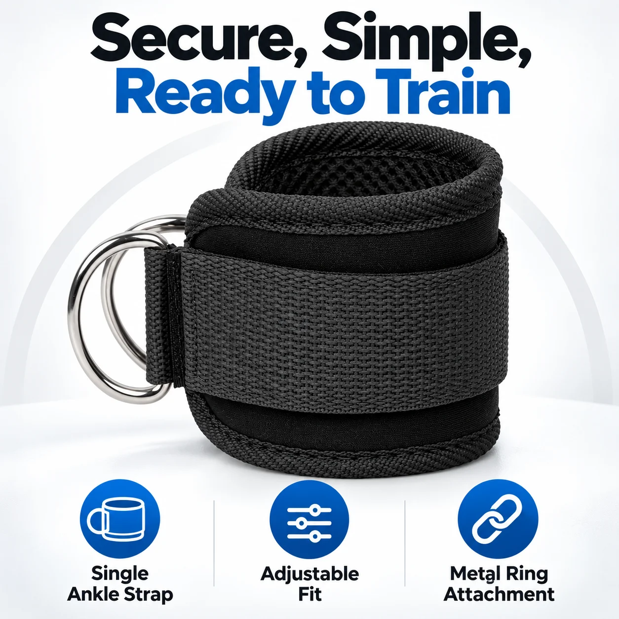1Pcs Fitness Ankle Straps Adjustable D-Ring Cuffs Gym Leg Hip Workout Pulley Buckle Sports Support for Leg Strength Training