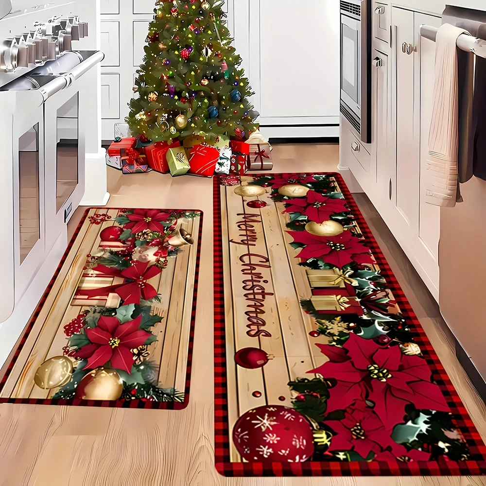 Festive Christmas Kitchen Rugs: Merry Decor for Your Home Felt floor mats Christmas and New Year home decoration