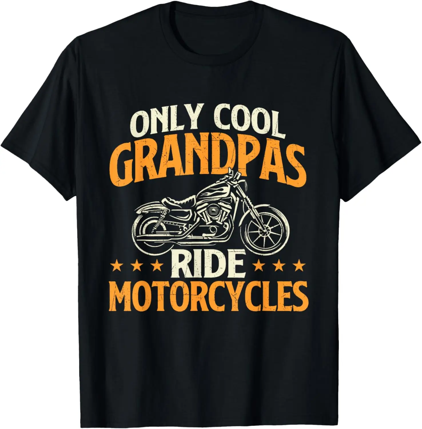 Only Cool Grandpas Ride Motorcycles - Bike Motorcycling T-Shirt 100% Cotton Trendy Y2K Short-Sleeve Tee-Soft, Quick-Drying,