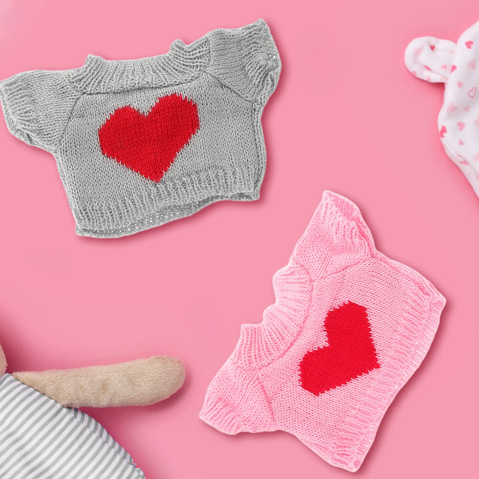 

4Pcs Replacement Outfit Soft Wool Sweater Set Lightweight Stuffed Bear Clothes Cute Small Animal Clothing Stylish Bear Costumes