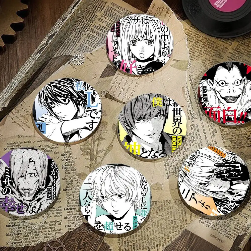 Manga Anime Death Note Badge Round Art Brooch Clothes Backpack Accessories Lapelnd Laserh