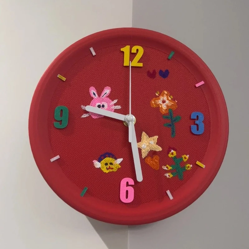 3D Printed Corner Wall Clock Silent Minimalist Modern Art Deco for Shady Sunny Corner Wall Hole Cover Decor