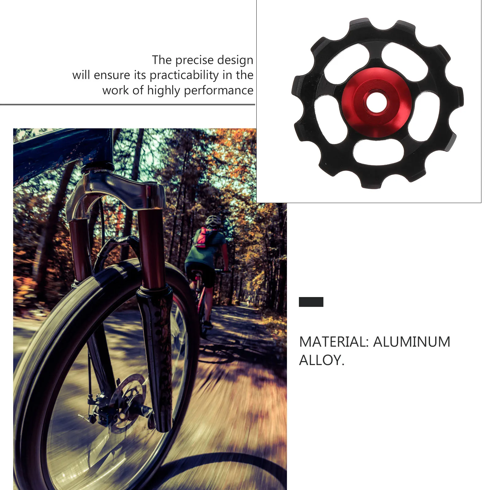 

2pcs 11T Rear Derailleur Pulley Aluminum Alloy Bike Mountain Replacement Guide Wheel Durable Easy Install Long Lasting Use