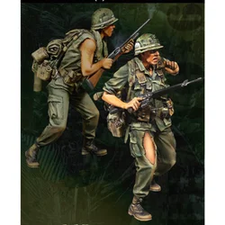 1:35 Resin Model Soldiers 2 US Troops Stationed In  Need Manual Painting Model Assembly Kit