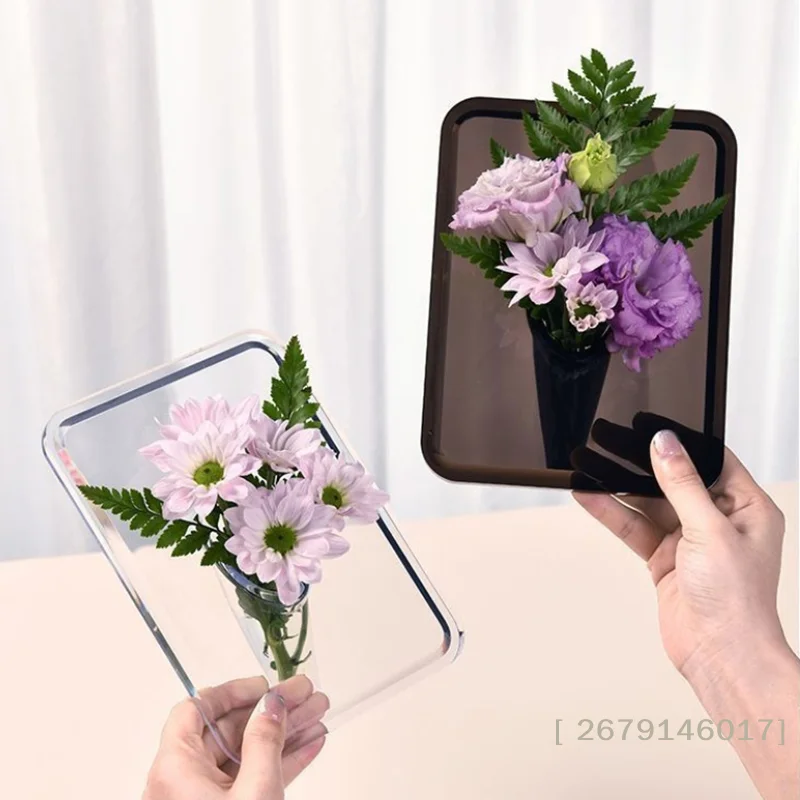 【YY26】Acryl-Fotorahmen-Vase, moderne Hydrokultur-Blumenvase, Tischpflanzenhalter, Ornament, Heimgeschenk, Hochzeitstisch-Dekoration