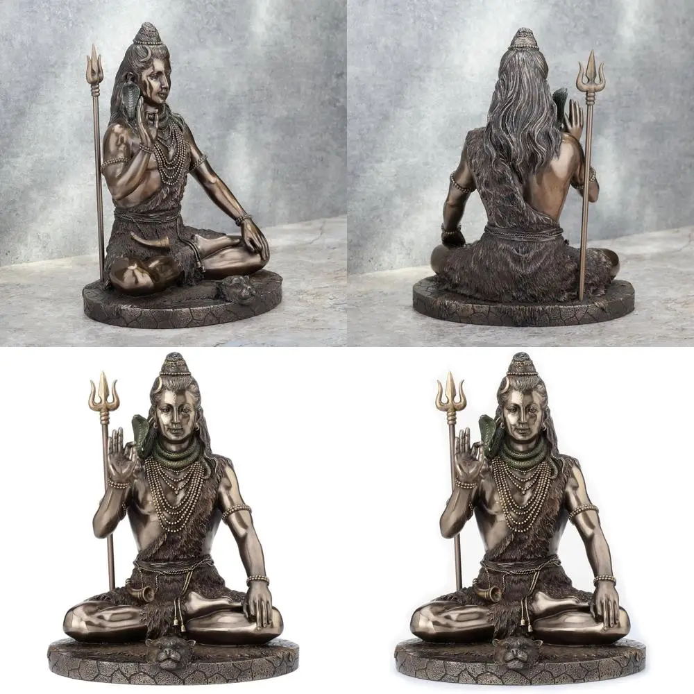 

Античная бронзовая отделка Холодное литье из смолы Лорд Шива Поза медитации Индуистский Бог Статуя Скульптура