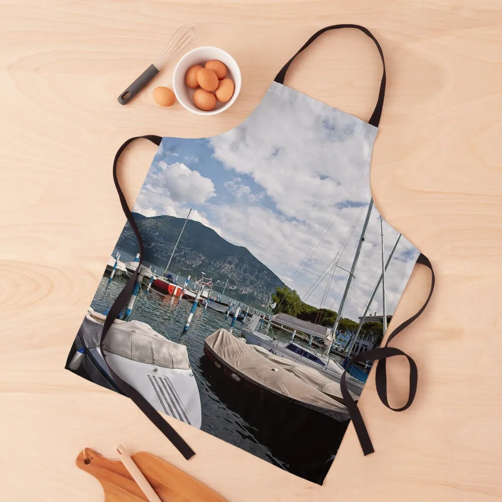 

Lake Iseo marina, Italy Apron innovative kitchen and home items christmas kitchen cloths For Kitchen Apron