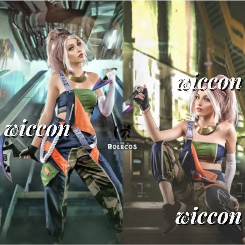 

[JuneOnline]ALeague of Legends True Damage Akali Cosplay Costume Music Theme Anime Game Female Outfit Party Christmas Play Role