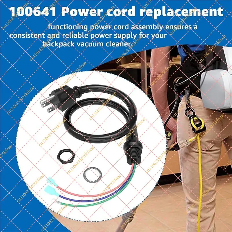 for Replacement Power Cord for Proteam Backpack Vacuums (Aviationvac, Linevacer HEPA, Megavac) | Replaces Part #100641 (US Plug)