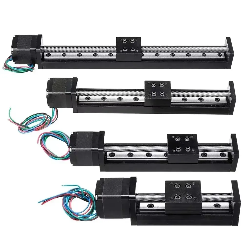 CNC Mini T-type Sliding Table 50mm 100mm 250mm 300mm Motorized Linear Rail Platform Nema11 Motor Drive Kit Linear Stage XYZ Axis