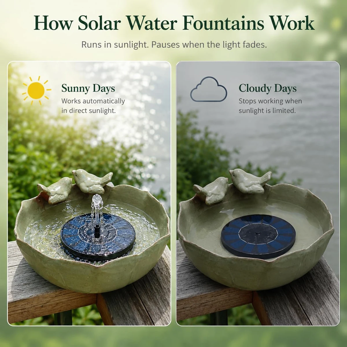 Solar Bird Bath Fountain Floating Pump Solar-powered Garden Outdoor Waterpump Water Complete Kit Outdoors Baths the Birdbath view 6