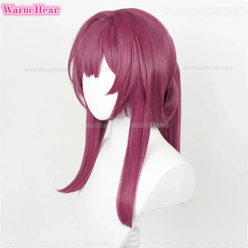 Kafka Peruca Cosplay com Boné Rosa Roxa, Resistente ao Calor, Perucas Sintéticas Anime, Jogo de Alta Qualidade, 43cm