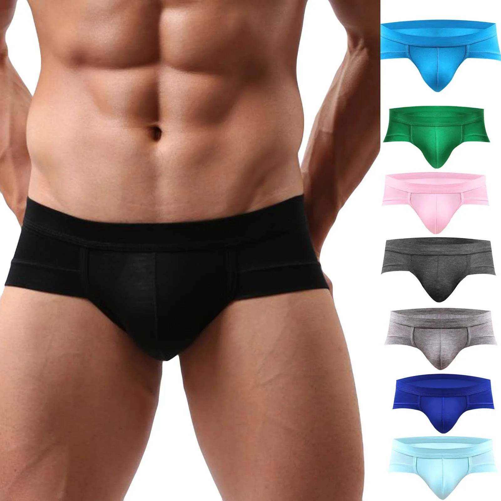 Men Fashion Sexy Gay Classic Men\'s Briefs New Male Sleepwear Panties Low Waist Underpants Modal Underwears Briefs