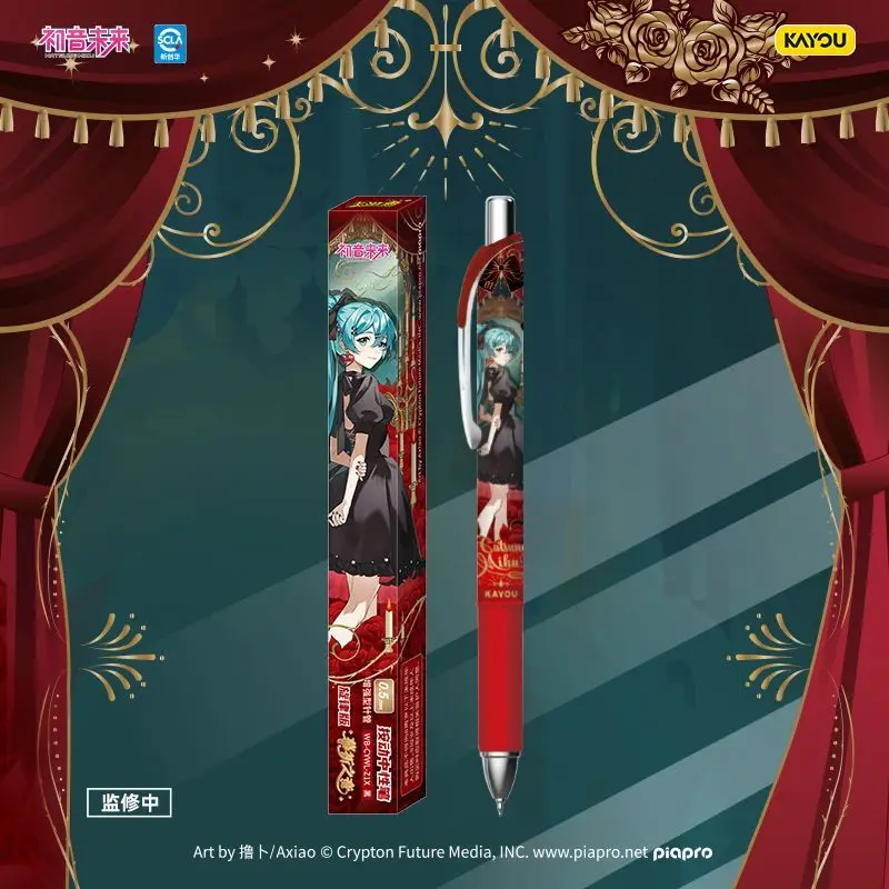 

Креативная 2D-гелевая ручка Hatsune Miku: милый аниме-мерч, подарок для студентов, черная выдвижная ручка-сюрприз в слепой коробке