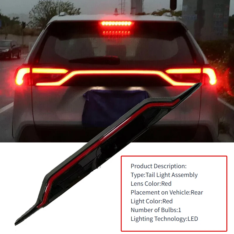 

Светодиодный задний фонарь, задний сквозной стоп-сигнал, подходит для Toyota RAV4 2019-2024 2025, задний фонарь, стоп-сигнал, противотуманный фонарь дальнего света