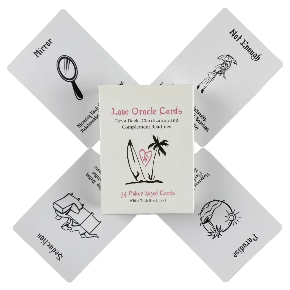 9*6.5cm White Island Time Love Oracle Cards Tarot Divination Deck 54 Pcs Cards