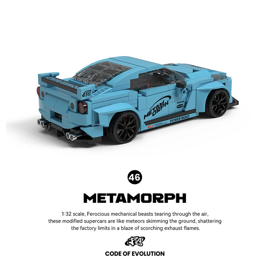 1:32 escala moc cidade azul gt corrida esportes carro blocos de construção tijolos supercar velocidade racer garagem brinquedos com caixa exibição crianças presente
