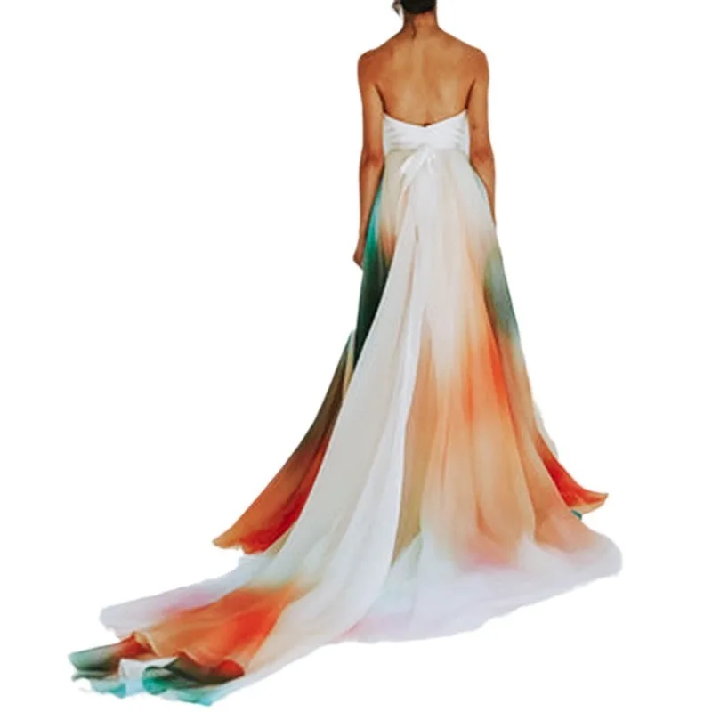 2025 novo arco-íris multicolorido feminino de uma peça rendas até única camada dança clássica meio corpo grande vestido de balanço