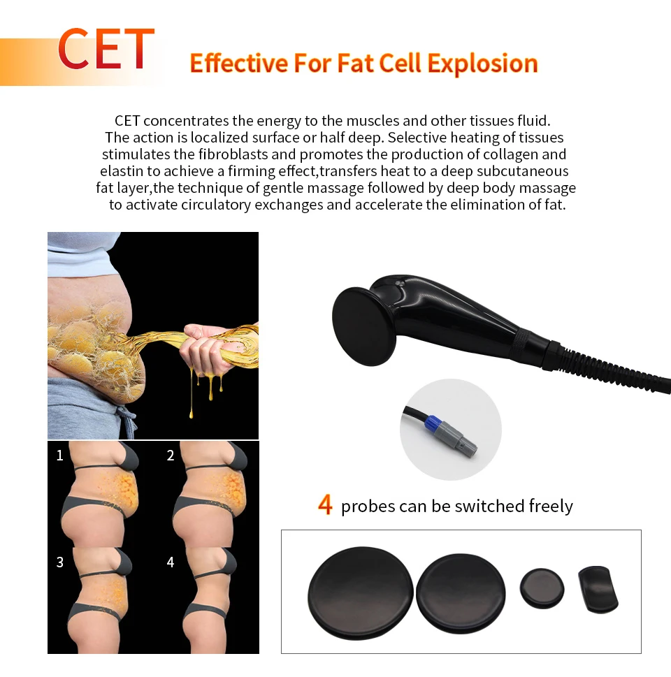 عالية التردد الوجه Indiba 448KHZ مكركرنت الوجه RF مدلك تقنيات العلاج الطبيعي الدافئة CET RET معدات تجميل البشرة