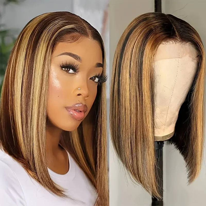 p4-27-highlight-bob-wig-short-100-human-hair-wigs-4x4-lace-closure-bob-wig-straight-colored-pre-plucked-lace-wigs-for-women