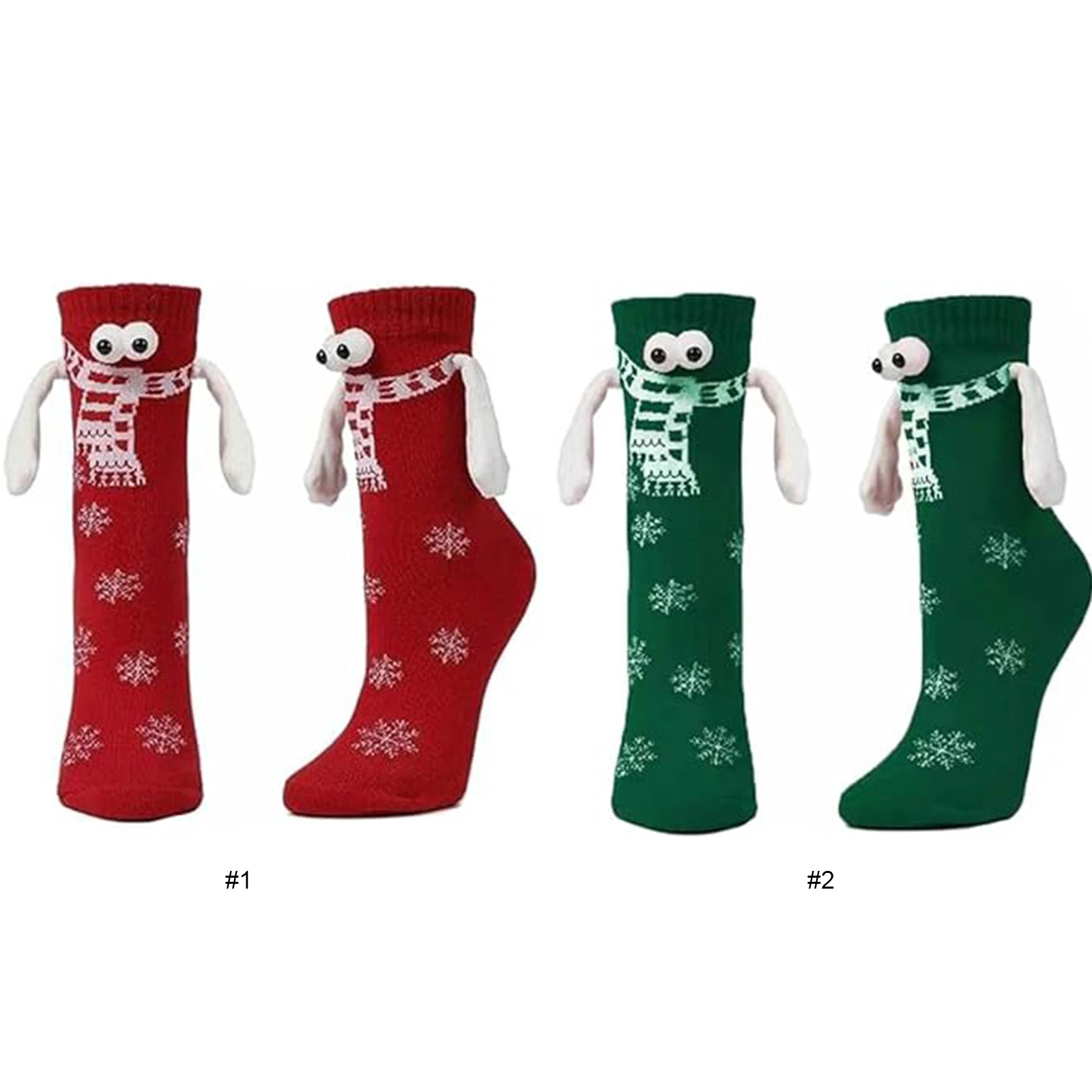 1 Pasang Kaos Kaki Natal Lucu Magnetik Bergandengan Tangan Kaos Kaki Pasangan Lucu yang Serasi untuk Wanita & Pria Remaja Pasangan Teman