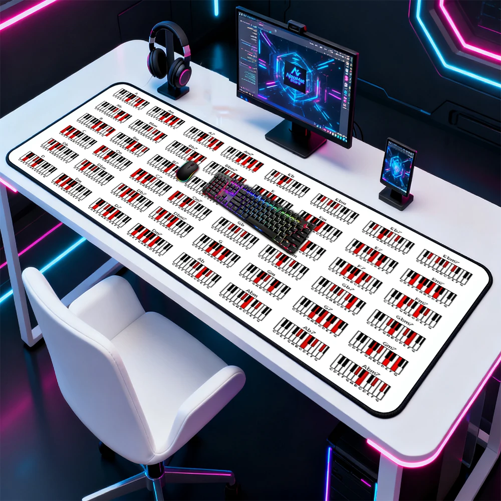 Piano Chord Mouse Pad Chart 1200x600 Very Large Rubber Nonslip Gaming Mat Desk 140x60 1800x600 Mousepad Gamer Mousepads