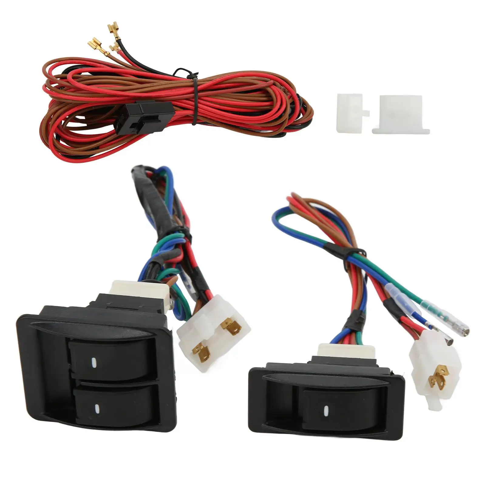 Universal Car Power Window Switch Kit with Wiring Harness for 2 -Door Vehicles - Regulator Included