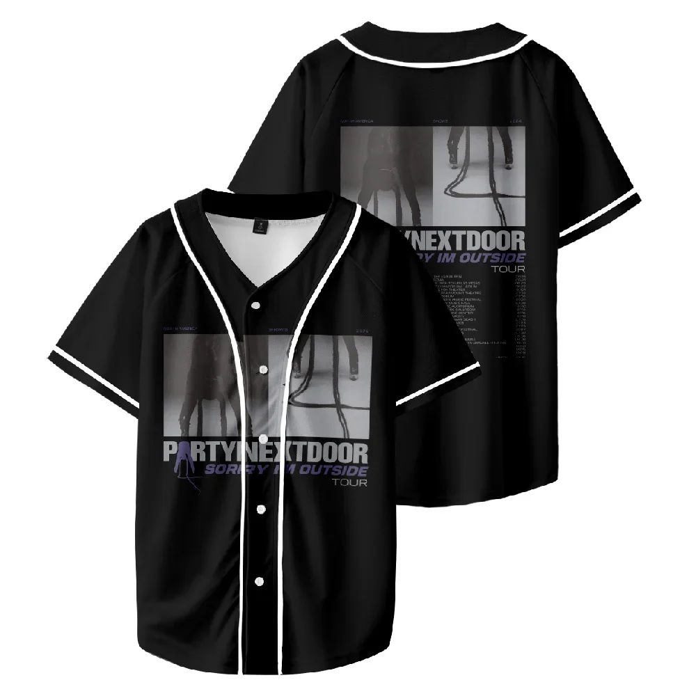 

Partynextdoor Sorry I'm Outside Tour Baseball Jersey Unisex Short Sleeve Tee Casual Streetwear Women Men Clothes