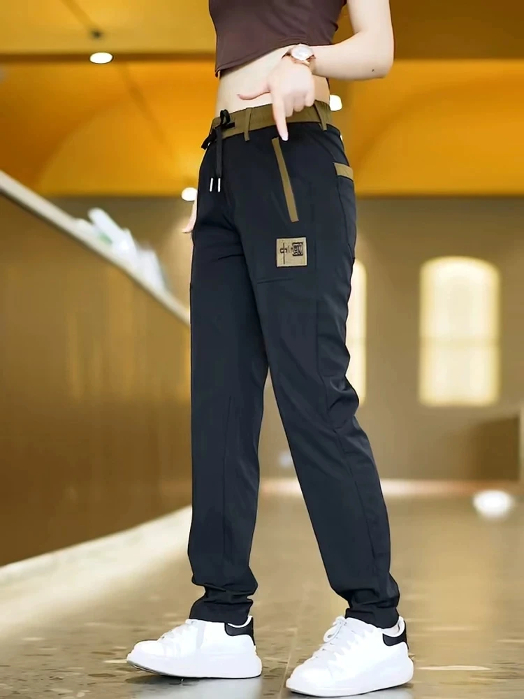 Neue Freizeithose für Herren im chinesischen Stil – Frühling/Herbst, mittelhoher Bund, elastisch, gerade geschnitten, bequem, atmungsaktiv, Sportmarke – Detail 5
